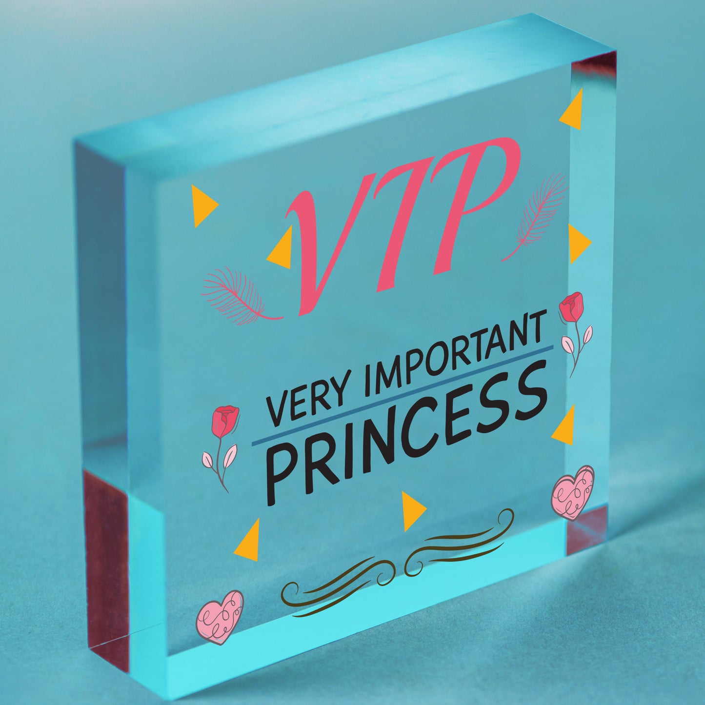 VIP Princess Novelty Hanging Plaque Friendship Gift Daughter Bedroom Door Sign Free-Standing Block