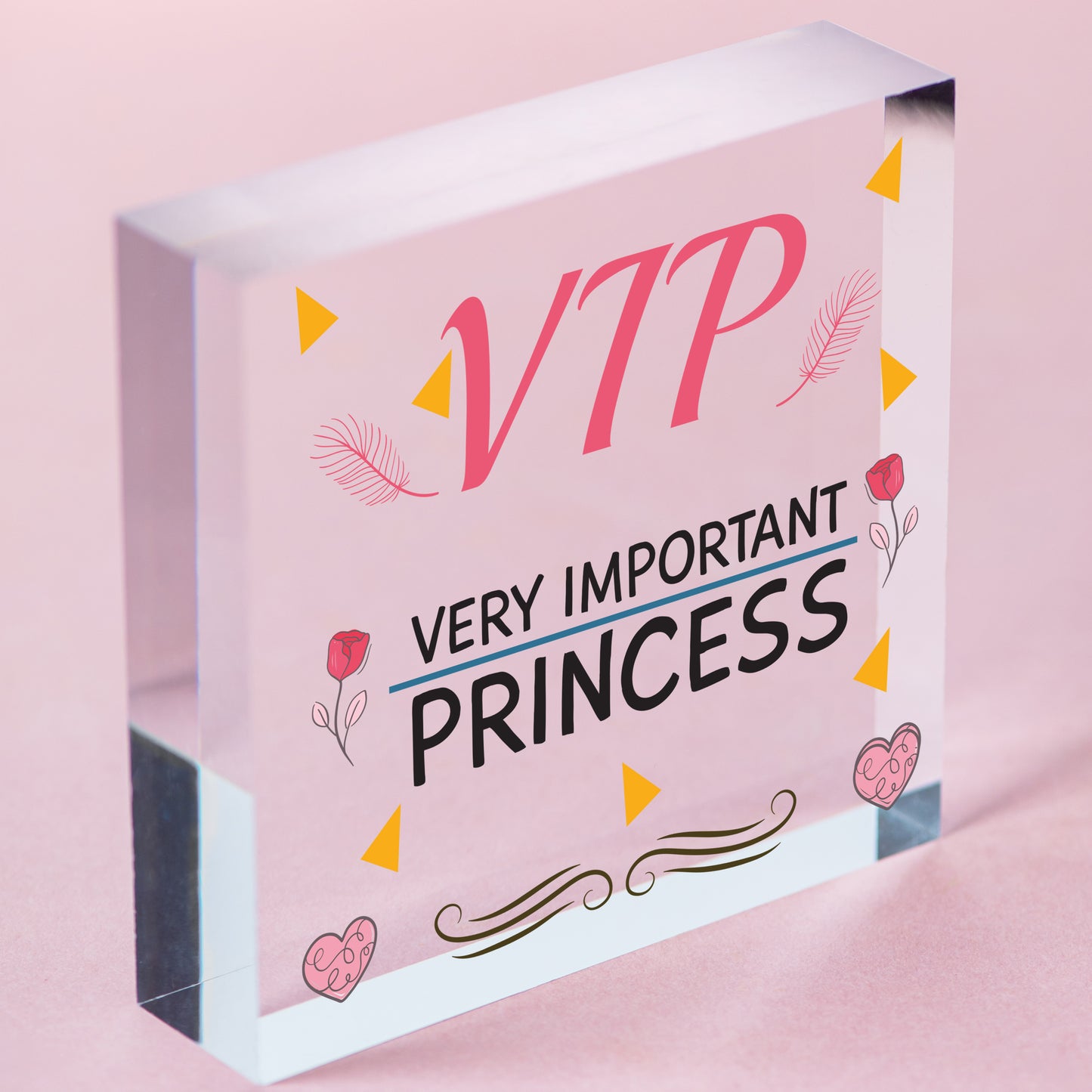 VIP Princess Novelty Hanging Plaque Friendship Gift Daughter Bedroom Door Sign Free-Standing Block