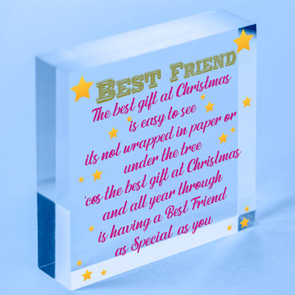 Christmas Gifts For Friend Christmas Card Friendship Thank You Wood Heart Plaque Free-Standing Block