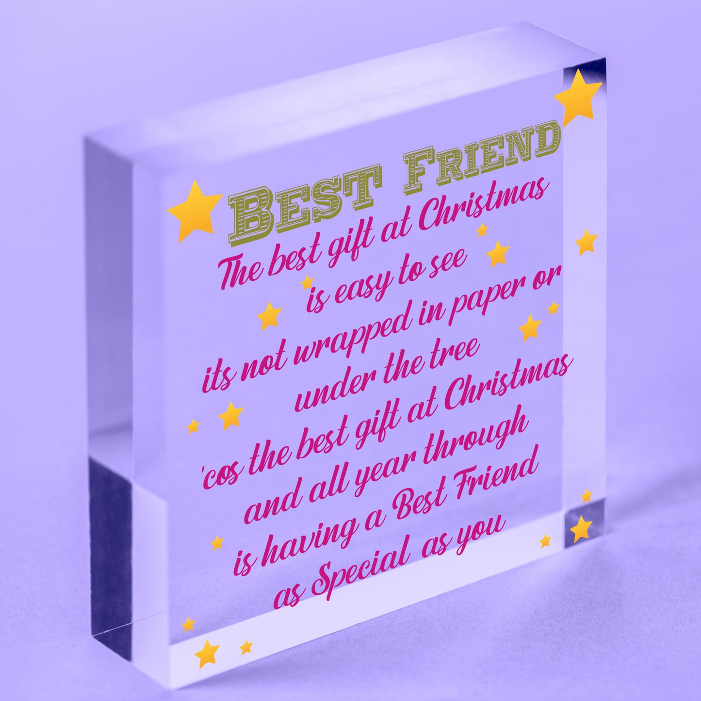 Christmas Gifts For Friend Christmas Card Friendship Thank You Wood Heart Plaque Free-Standing Block