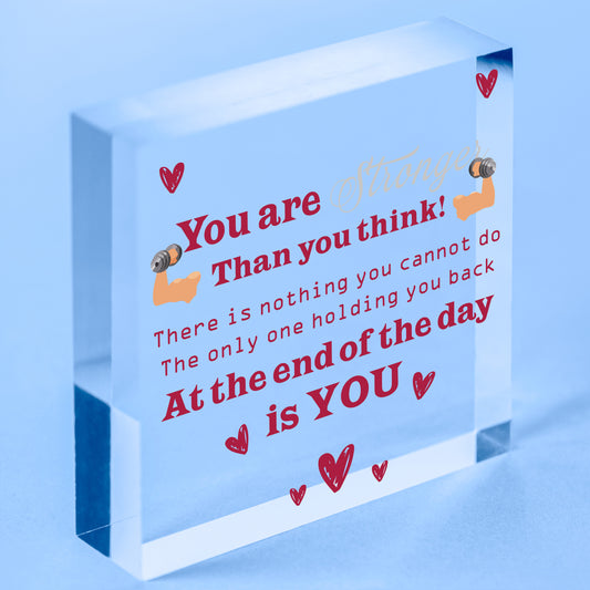 You Are Strong Motivational Quote Wooden Heart Sign Plaque Friendship Gifts Free-Standing Block