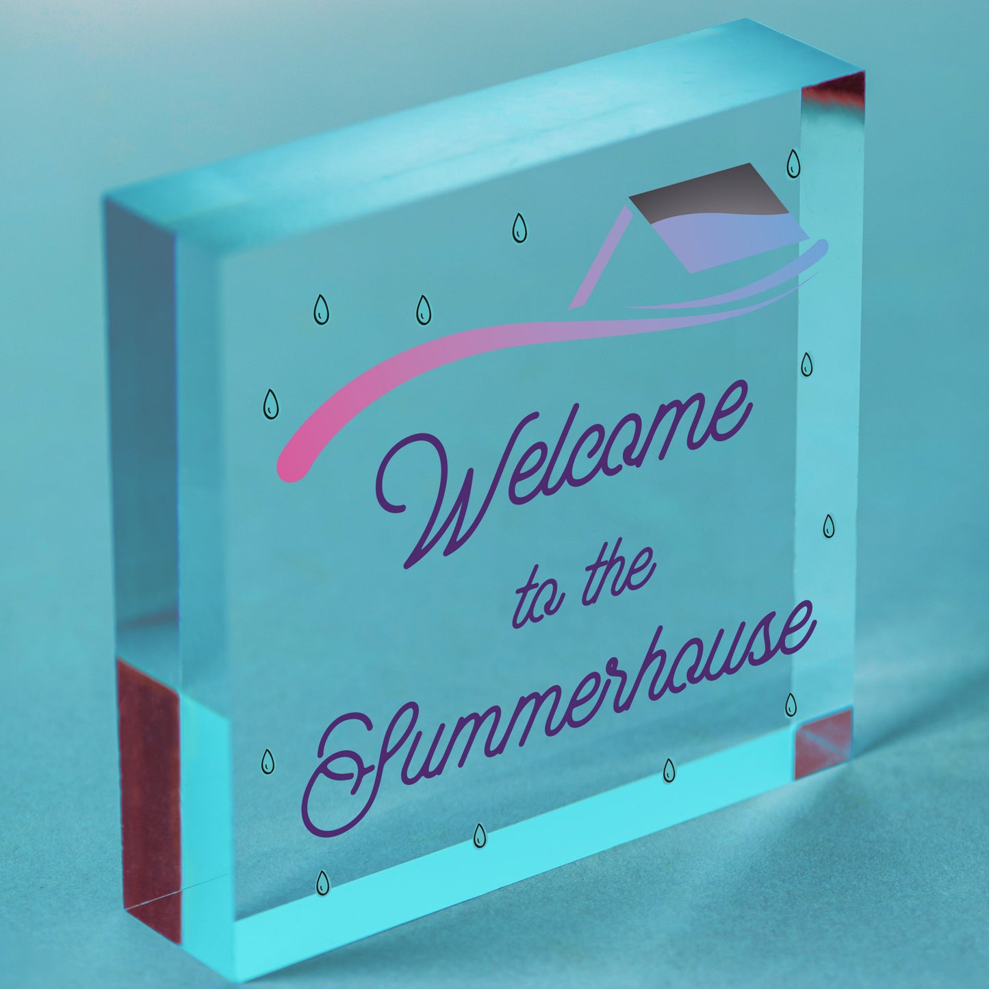 Welcome To The Summerhouse Sign New Home Gift Friendship Gift Home Decor Free-Standing Block