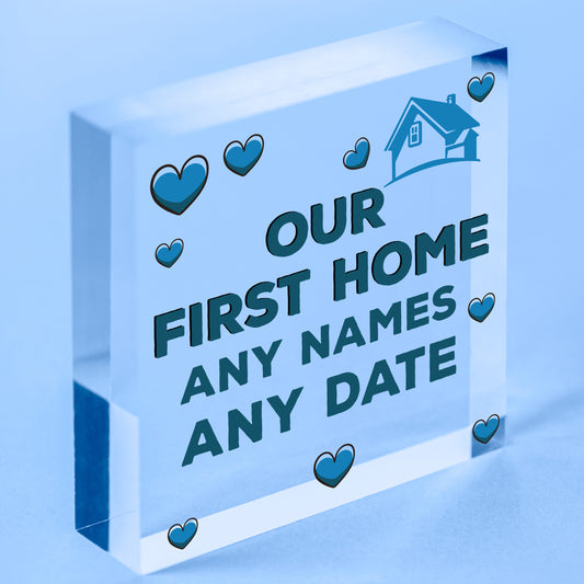 Our First Home Gift Hanging Wood Heart Friendship Gift New Home Plaque Keepsake Free-Standing Block