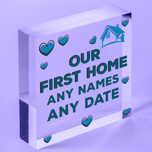 Our First Home Gift Hanging Wood Heart Friendship Gift New Home Plaque Keepsake Free-Standing Block