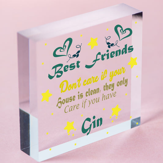 Handmade Gin Signs And Plaques Gift For Gin Lovers Funny Friendship Wooden Heart Free-Standing Block