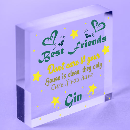 Handmade Gin Signs And Plaques Gift For Gin Lovers Funny Friendship Wooden Heart Free-Standing Block