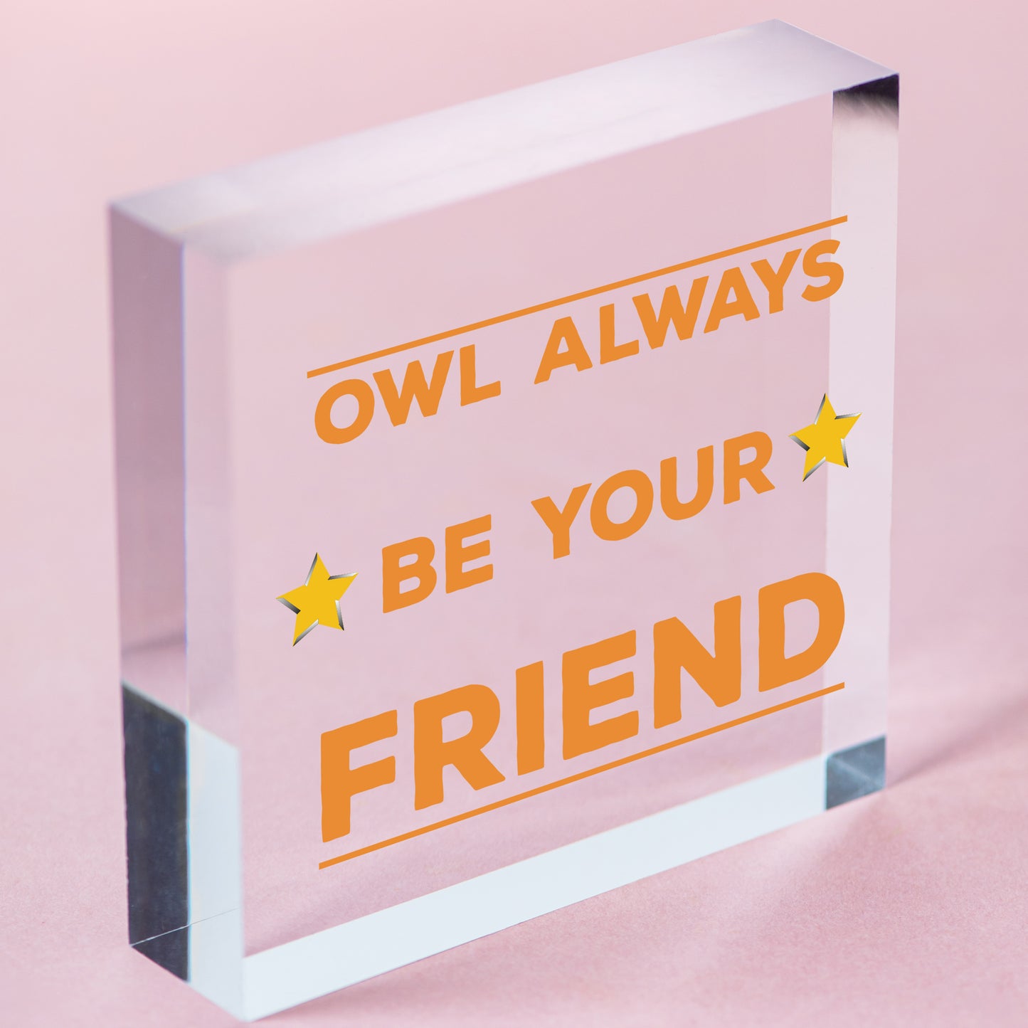 Owl Always Be Your Friend Novelty Friendship Cute Hanging Wood Plaque Gift Sign Free-Standing Block