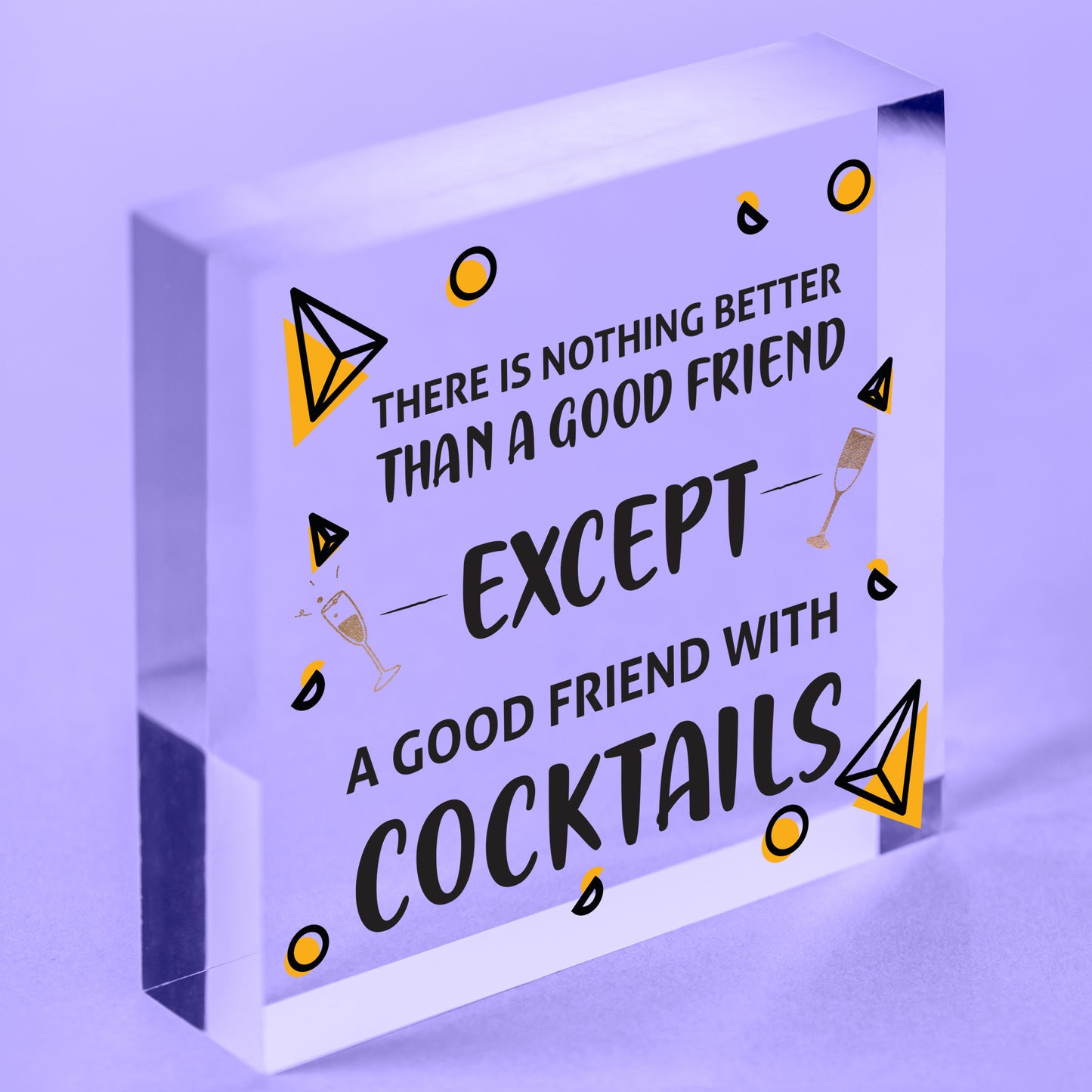 Good Friend With Cocktails Novelty Wooden Hanging Heart Plaque Alcohol Joke Sign Free-Standing Block