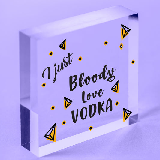 VODKA Wooden Heart Friend Friendship Plaque Funny Gift Alcohol Drinking Sign Free-Standing Block