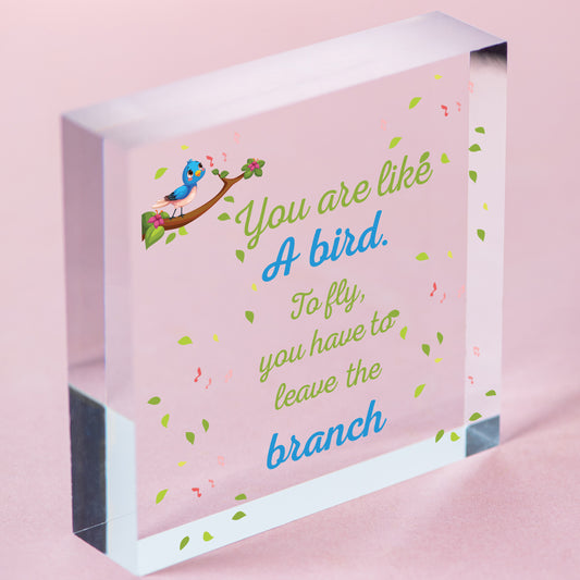 Inspirational You Are Like A Bird Wooden Heart Positive Friendship Art Sign Gift Free-Standing Block