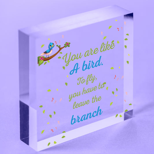 Inspirational You Are Like A Bird Wooden Heart Positive Friendship Art Sign Gift Free-Standing Block