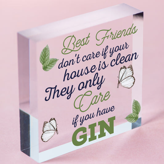 Handmade Gin &amp; Tonic Novelty Wood Heart Friendship Gin Gift Funny Alcohol Sign Free-Standing Block