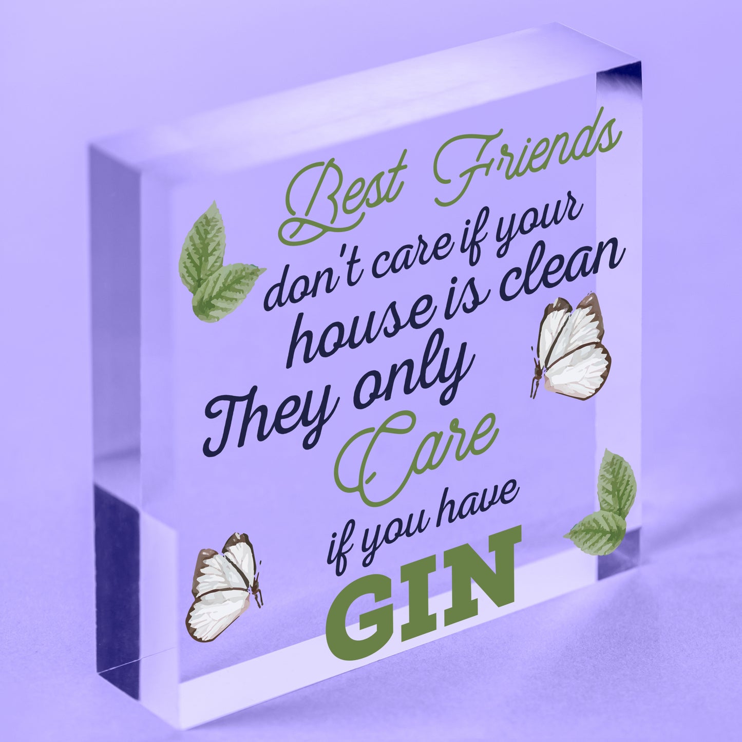 Handmade Gin &amp; Tonic Novelty Wood Heart Friendship Gin Gift Funny Alcohol Sign Free-Standing Block