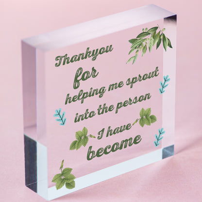 Thank You Wooden Heart Hanging Wall Sign Friend Mother Father Inspirational Gift Free-Standing Block