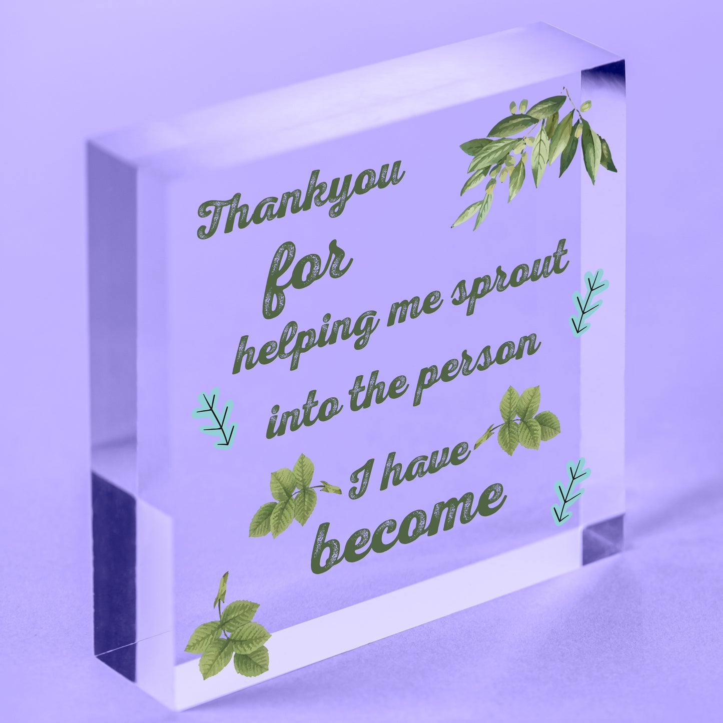 Thank You Wooden Heart Hanging Wall Sign Friend Mother Father Inspirational Gift Free-Standing Block