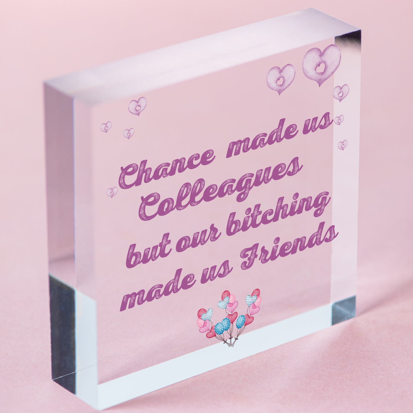 Colleague Friendship Leaving Work Gift Wooden Heart Plaque Friend Thank You Gift Free-Standing Block