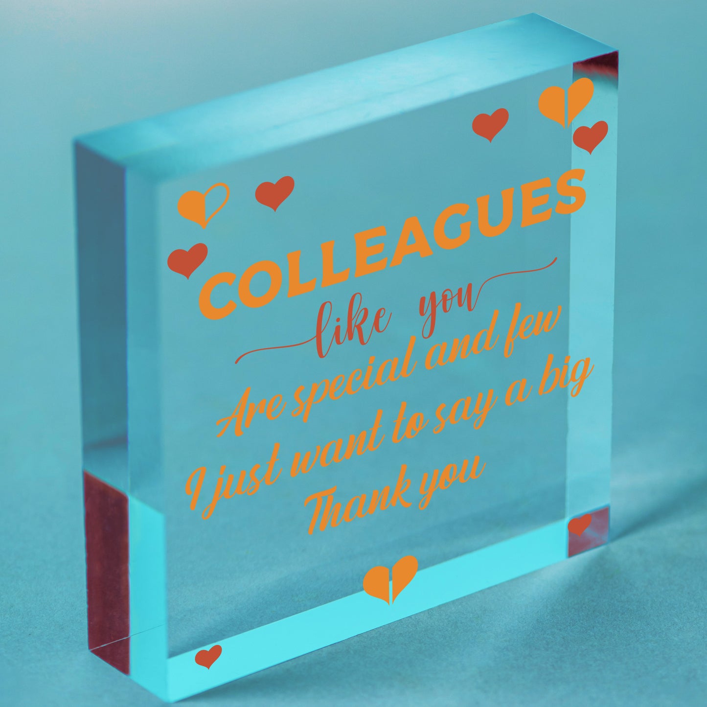 Special And Few Colleagues Heart Plaque Sign Friendship Thank You Office Gift Free-Standing Block