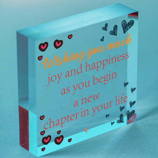 New Chapter Colleague Heart Plaque Sign Friendship FRIEND Leaving Thank You Gift Free-Standing Block