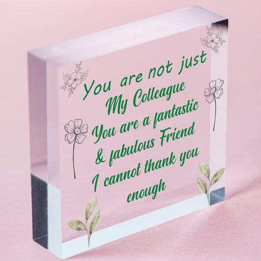 Colleague Fantastic Friend Wooden Heart Plaque Friendship Thank You Work Gift Free-Standing Block