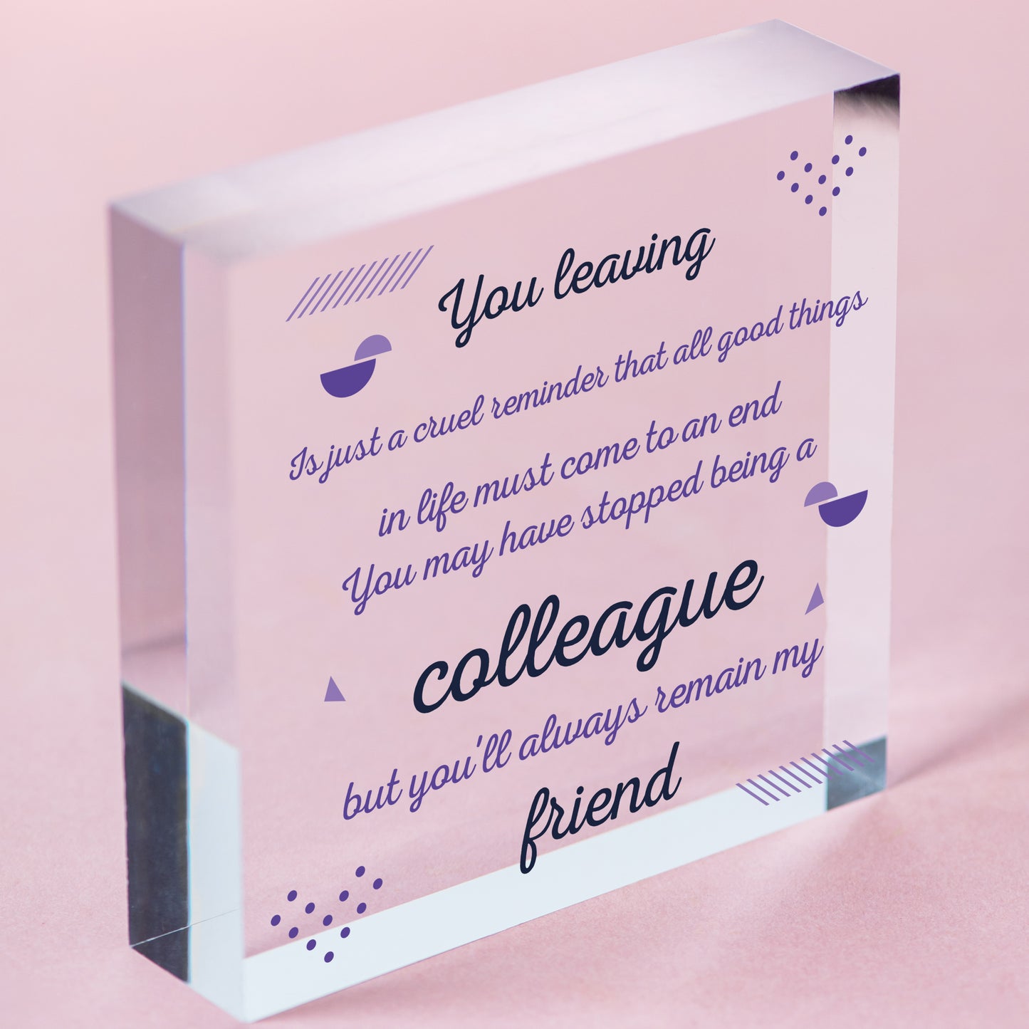 Colleague Gift Friendship Friend Wood Heart Plaque Leaving Office Gift Thank You Free-Standing Block