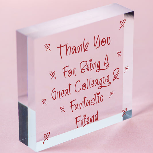 Great Colleague Friend Wooden Heart Sign Novelty Friendship Gift Leaving Job Free-Standing Block