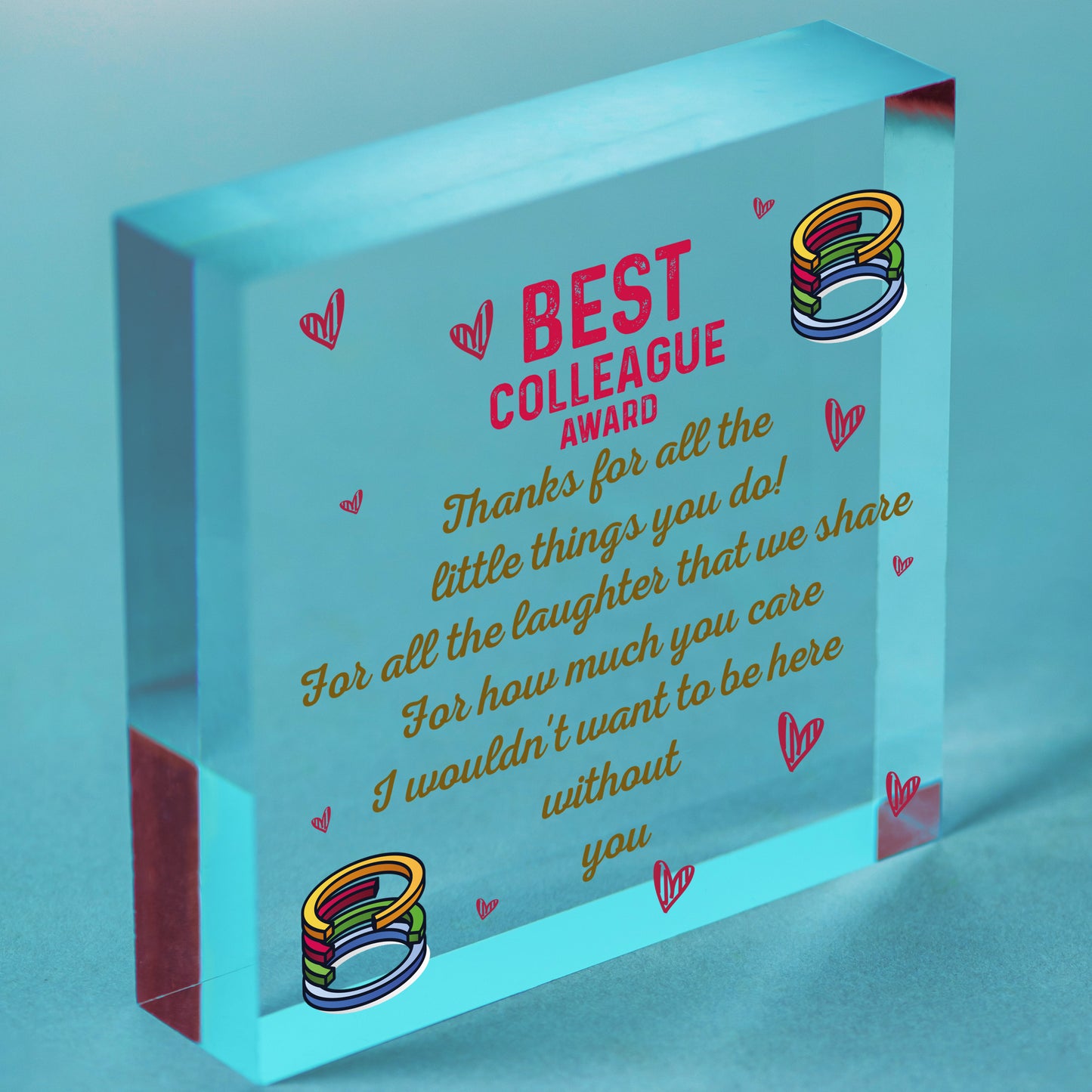 Best Colleague Award Hanging Heart Plaque Work Friendship FRIEND Sign Thank You Free-Standing Block