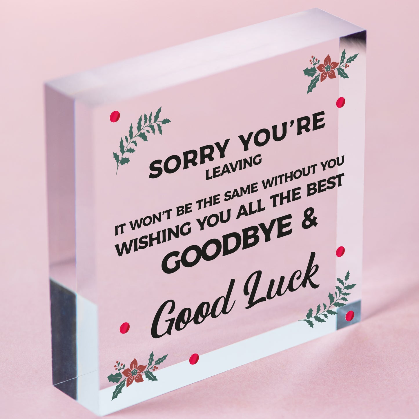 Sorry You're Leaving Wooden Hanging Heart Cute Funny Work Colleague Leaving Gift Free-Standing Block