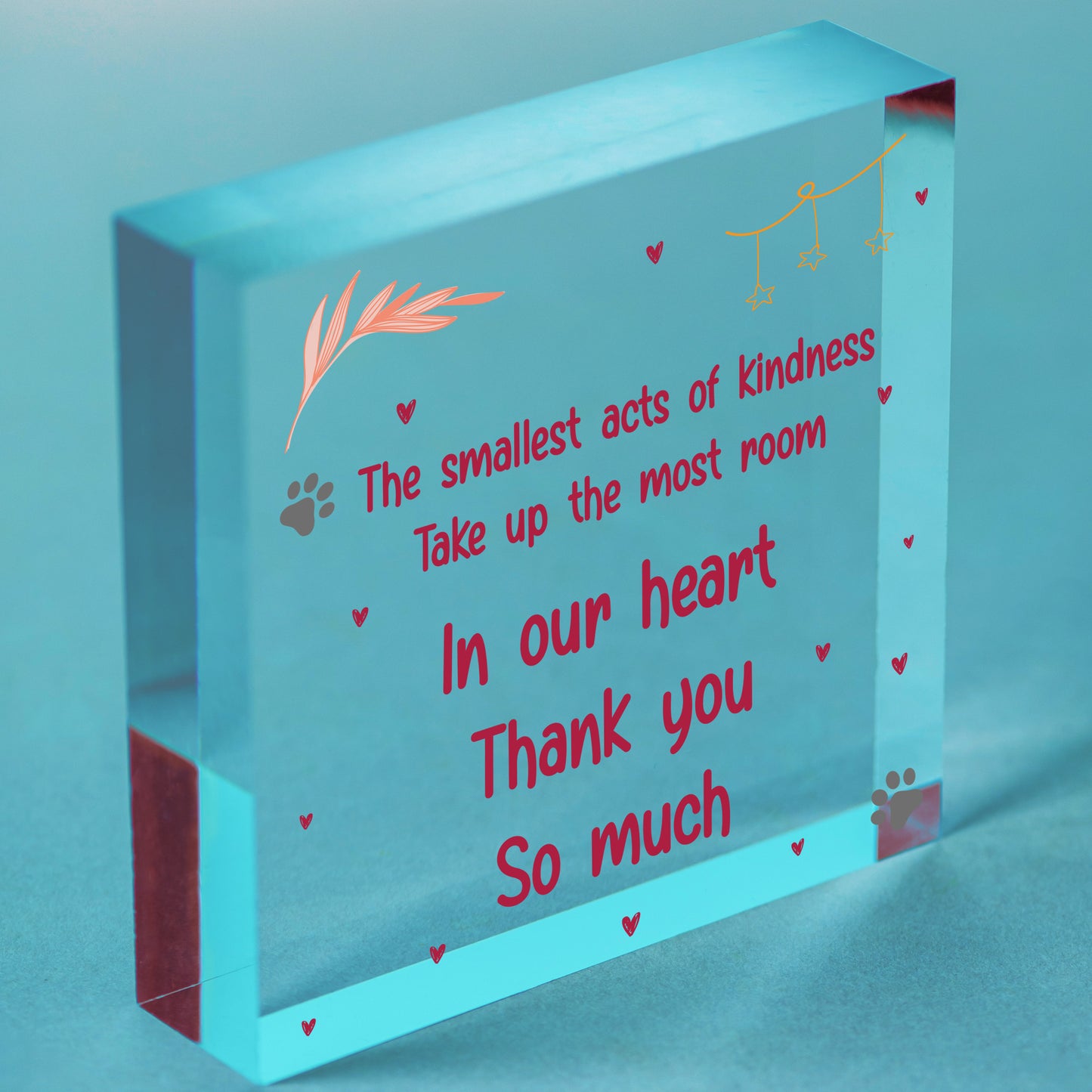 Thank You Gift Wooden Heart Friendship Gift For Colleagues Mentor Teacher Gifts Free-Standing Block