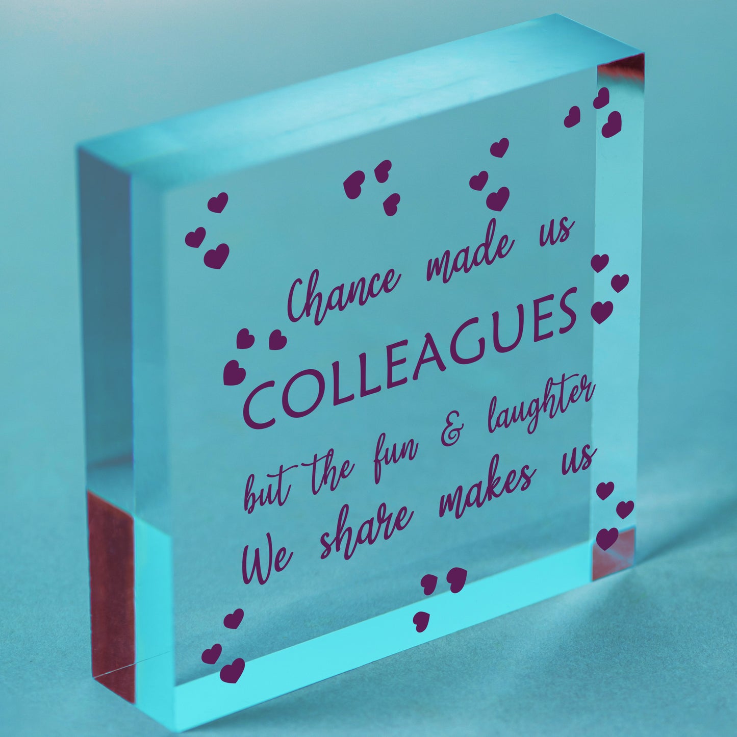 Colleague Gift - Friendship Sign - Colleague Leaving Gift - Thank You - Wooden Free-Standing Block