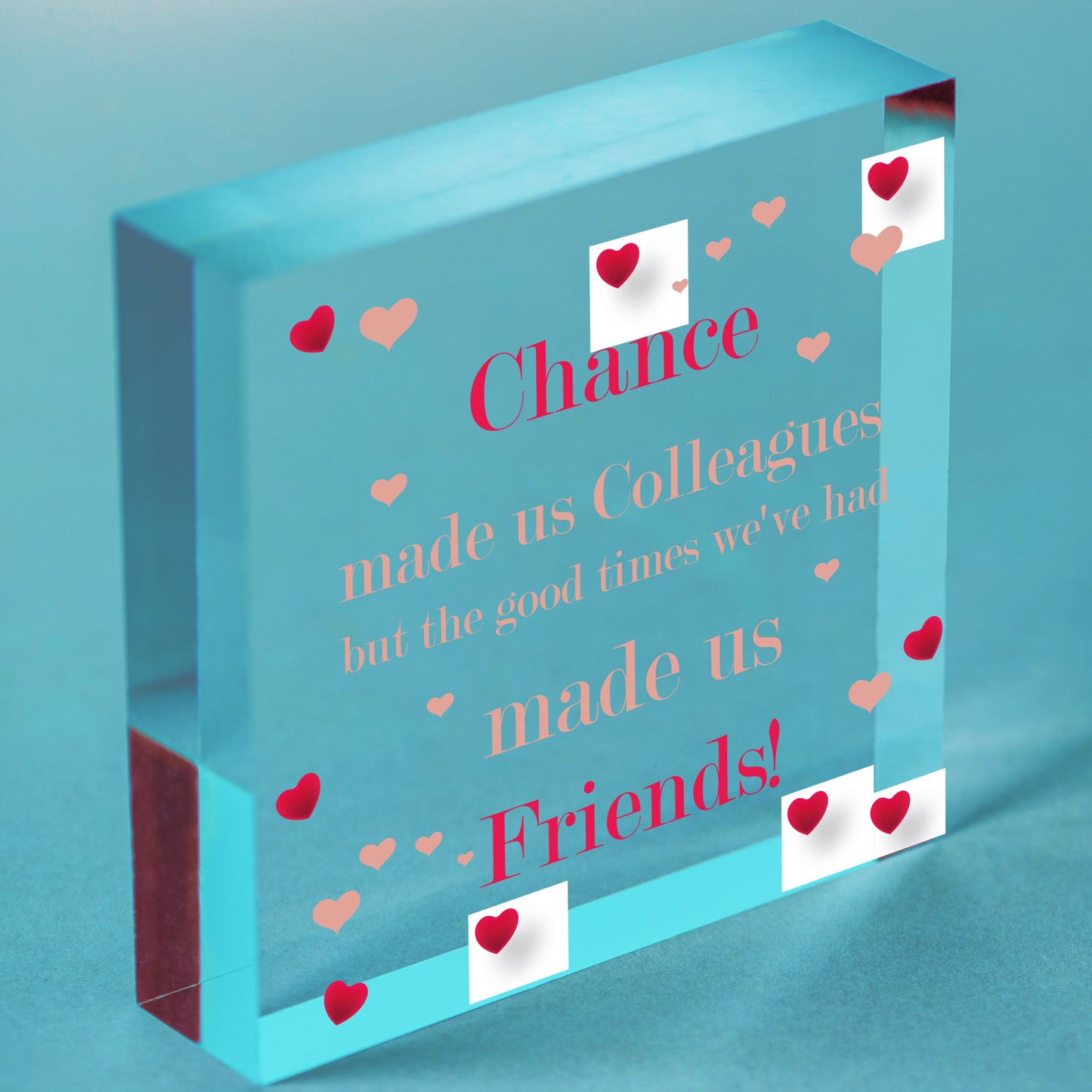 Colleague Leaving Gifts Wooden Heart Work Colleague Friendship Thank You Gifts Free-Standing Block