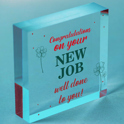 Congratulations New Job Leaving Gift Boss Friend Colleagues Good Luck Signs Free-Standing Block