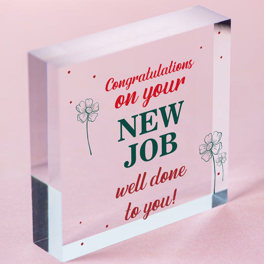 Congratulations New Job Leaving Gift Boss Friend Colleagues Good Luck Signs Free-Standing Block