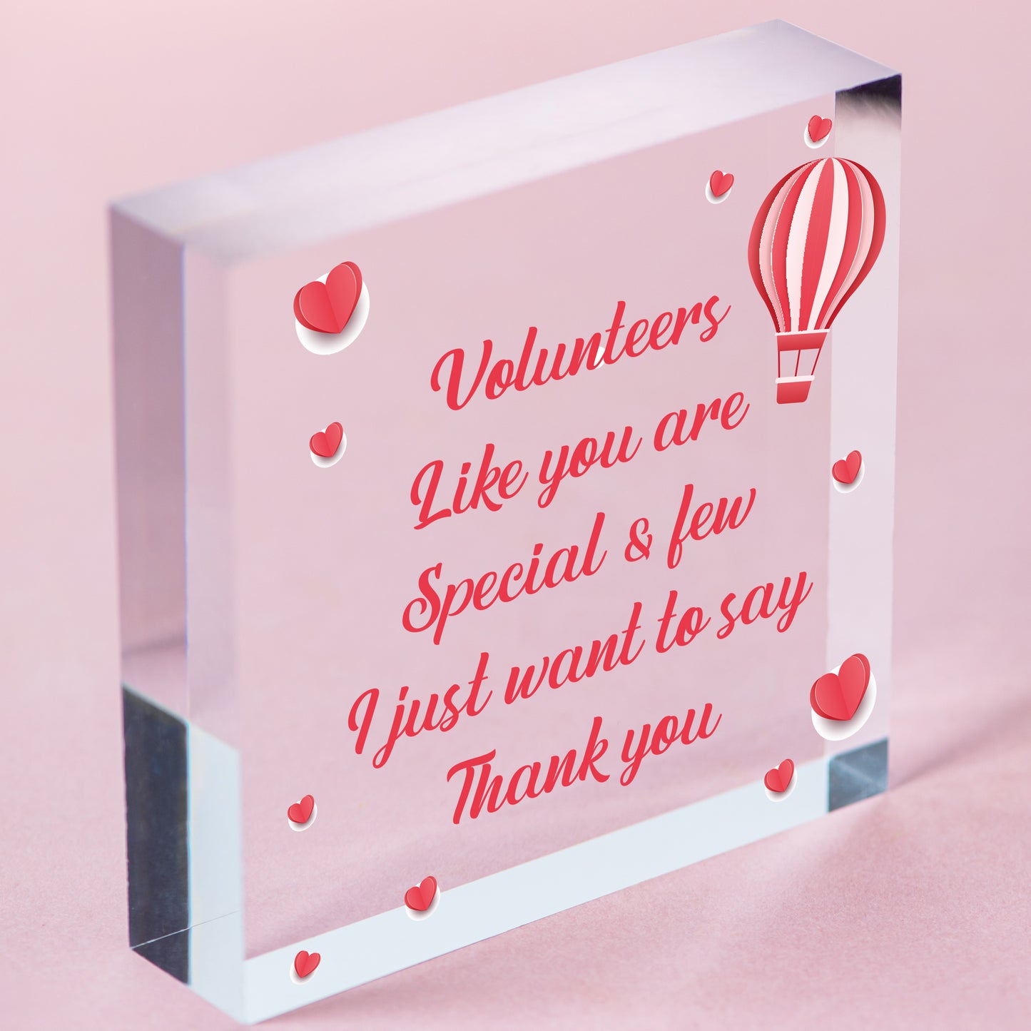 Volunteer Thank You Gift Wood Hanging Heart Gift For Colleagues Leaving Present Free-Standing Block