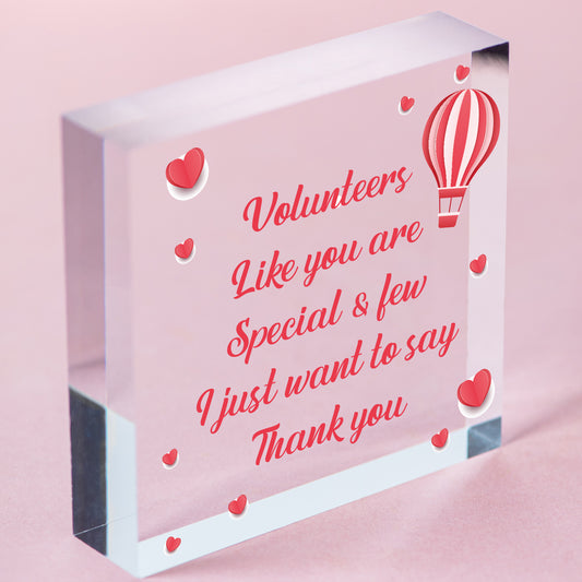 Volunteer Thank You Gift Wood Hanging Heart Gift For Colleagues Leaving Present Free-Standing Block