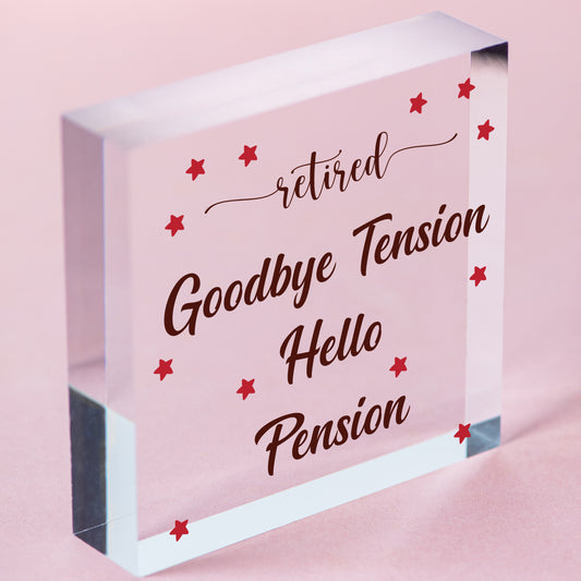 Funny Retirement Gift For Him Her Colleague Gift Good Luck Engraved Heart Friend Free-Standing Block