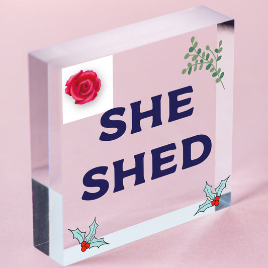 She Shed Garden Woman Cave Mum Sister Friendship Home Gift For Her Plaque