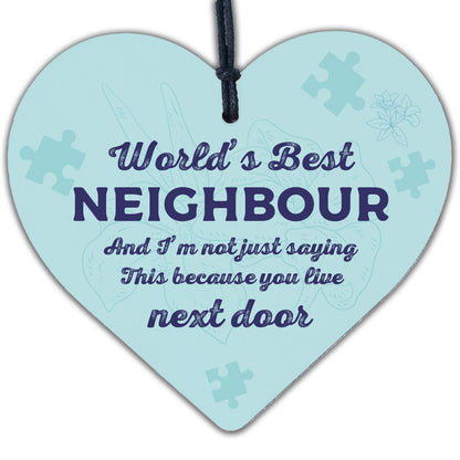 Christmas Best Neighbour Gifts Wooden Heart Keepsake Friendship Thank You Plaque