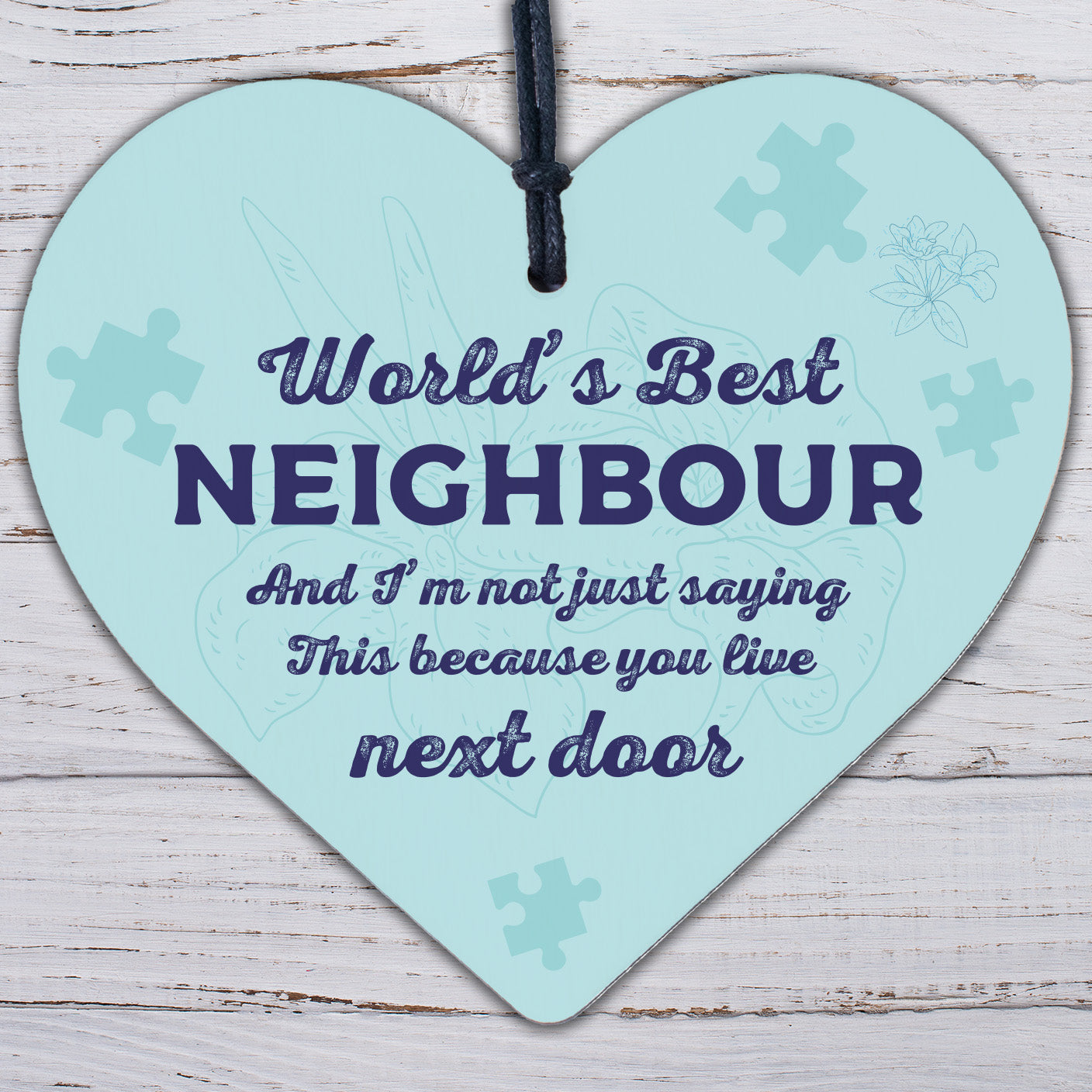 Christmas Best Neighbour Gifts Wooden Heart Keepsake Friendship Thank You Plaque