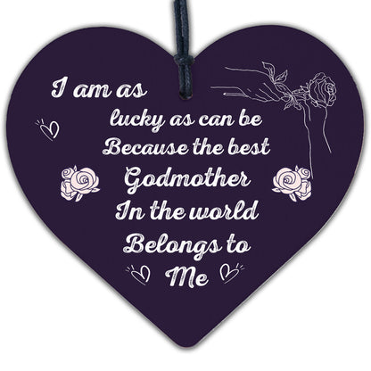 Godmother Gifts Thank You Gifts Wooden Heart Plaque Godparent Christmas Gifts