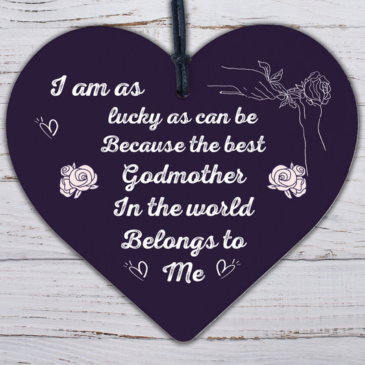 Godmother Gifts Thank You Gifts Wooden Heart Plaque Godparent Christmas Gifts