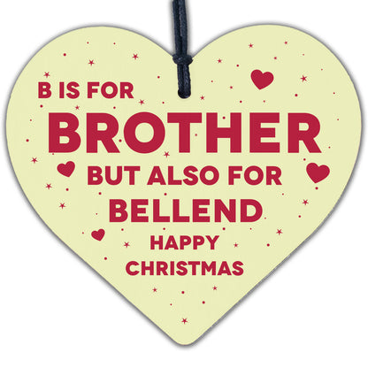 Funny Rude Christmas Gifts For Brother Novelty Wood Heart Gift Idea From Sister