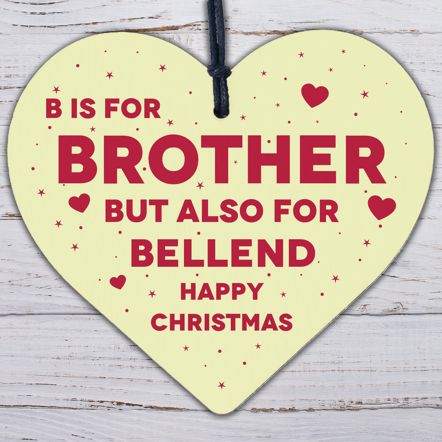 Funny Rude Christmas Gifts For Brother Novelty Wood Heart Gift Idea From Sister