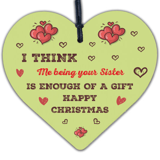 FUNNY Christmas Gift For Brother Wood Heart Rude Gift For Brother From Sister