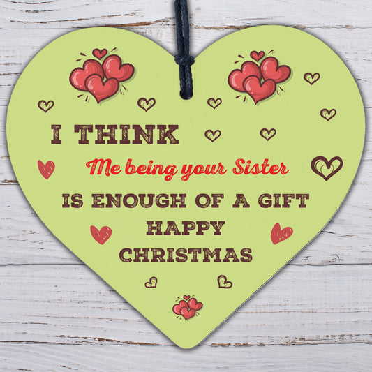 FUNNY Christmas Gift For Brother Wood Heart Rude Gift For Brother From Sister