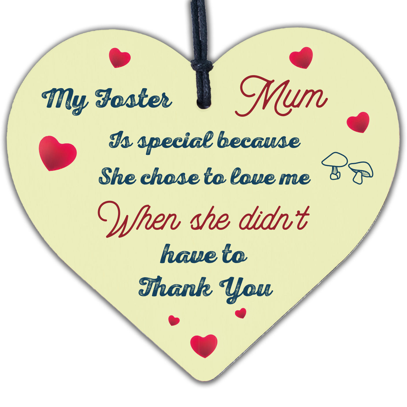 Foster Parent Mum Gift Step Mum Mother Wooden Heart Sign Christmas Birthday Gift