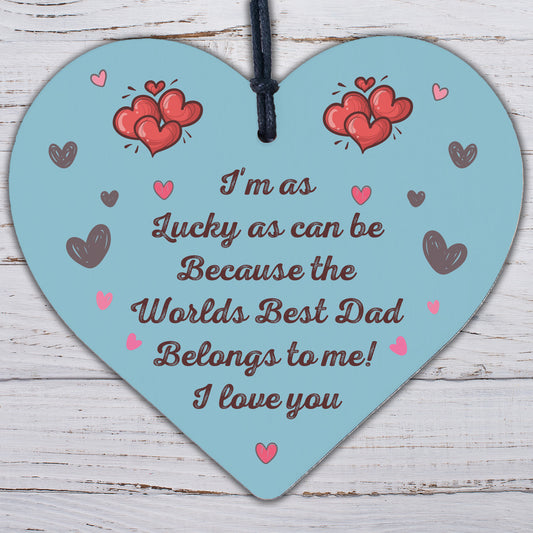 Worlds Best Dad Gift For Birthday Fathers Day Wooden Heart Thank You Gift