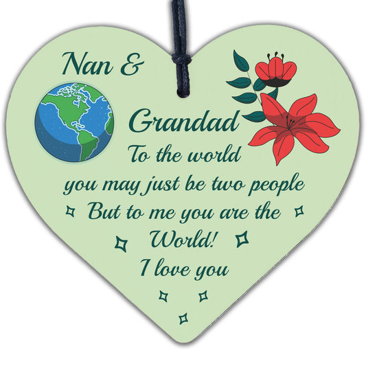 Special Nan And Grandad Gift Wooden Heart Grandad Nan Birthday Gift Grandparent