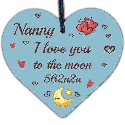 Love You Grandparents Mum Nan Gran Nanny Wooden Heart Children Birthday Gifts