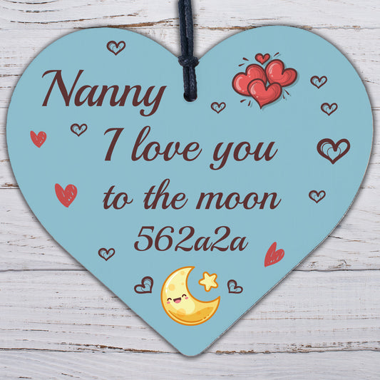 Love You Grandparents Mum Nan Gran Nanny Wooden Heart Children Birthday Gifts