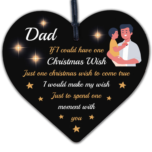 Dad Christmas Memorial Tree Decoration Hanging Wooden Bauble Gift For Father